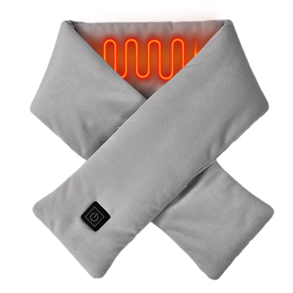 Warm Heated Scarf USB Charging Electric Heating Scarf Cold-Proof Thermal Neck Wrap Warmer Washable for Climbing Hiking Cycling