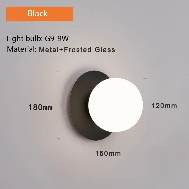 Black Copper Indoor LED Wall Lights Wall Lamps for Bedroom Living Room G9 9W LED Wall Sconce Decor for Corridor Aisle AC85-265V