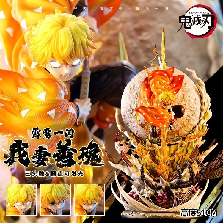 

Anime Figure Demon Slayer 51cm Agatsuma Zenitsu Pvc Model Collection Doll Gk Action Figure Luminous Room Decor Model Toys Gifts