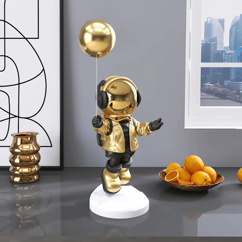 

Plating Golden Large Astronaut Design Home decor Floor Ornament Luxury Sculpture Modern Fashion Craft Sculpture Resin Room Decor