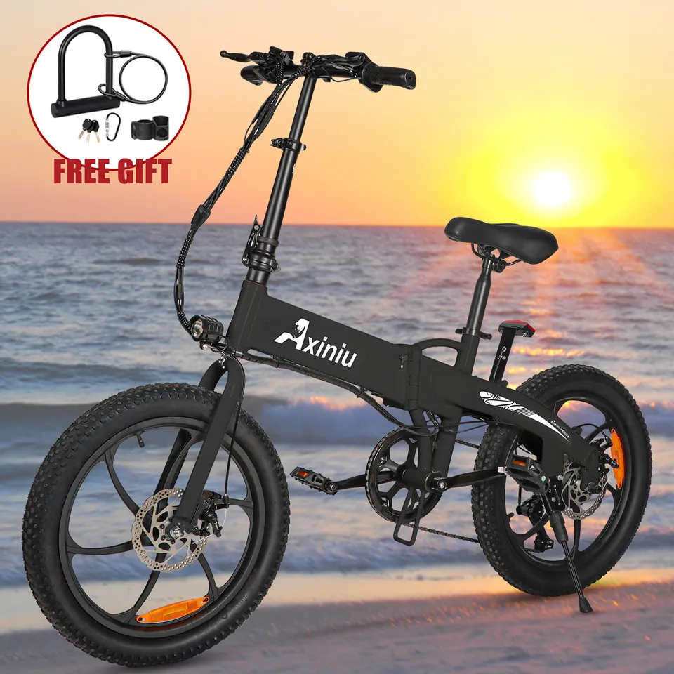 20" Folding Electric Bicycle 750W Fat Tire Commuting Mountain City E-bike Axiniu