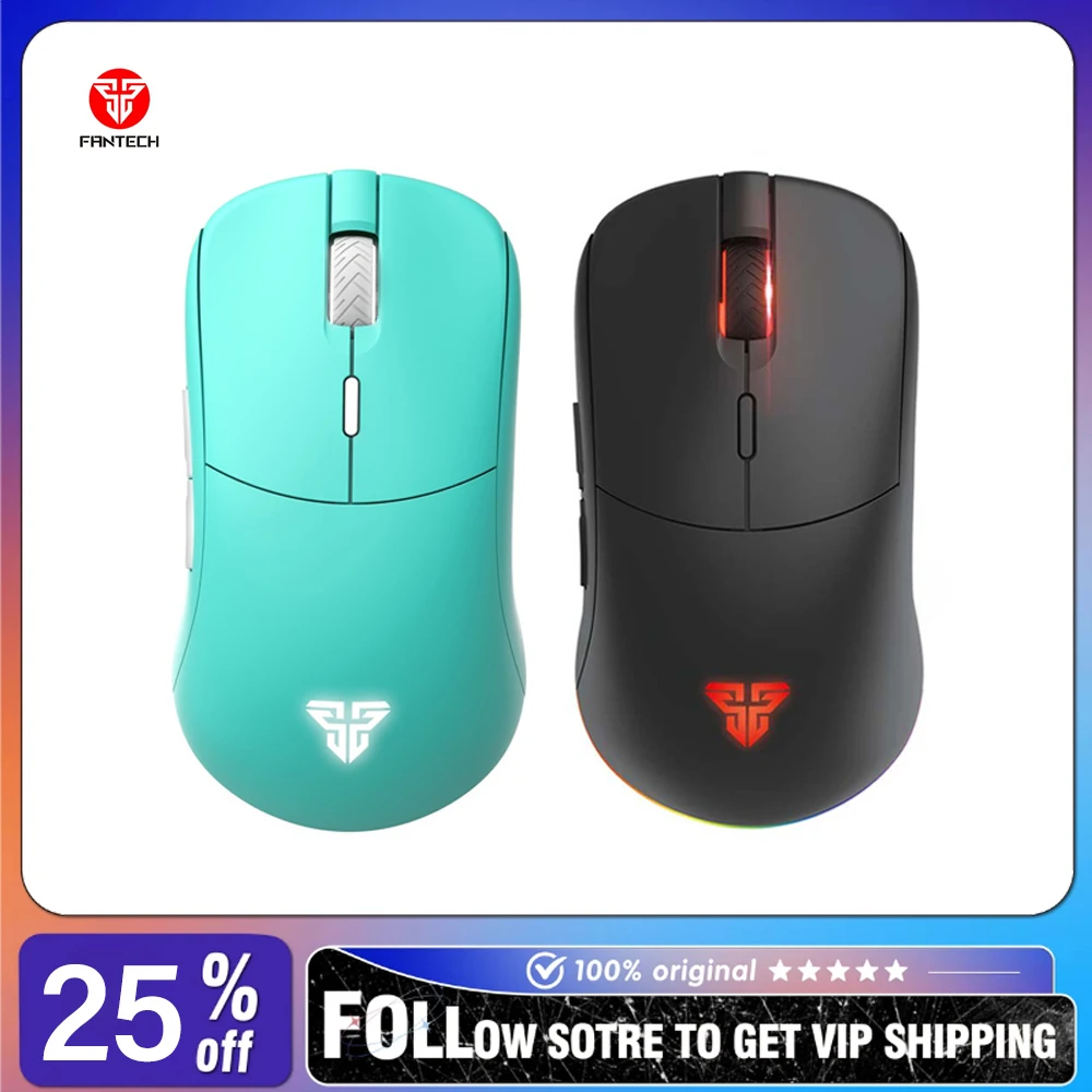 FANTECH HELIOS XD3 Wireless/Wired Mouse Dual-Mode High-Precision Sensor RGB Programmable Buttons Ergonomic PC E-sports Gamers