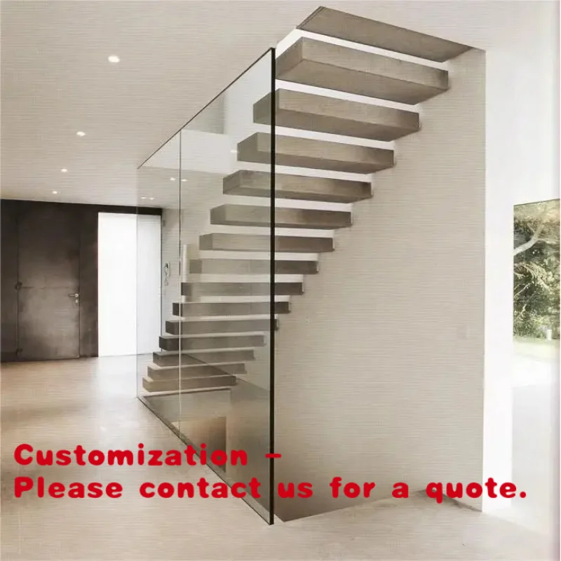 custom.Premium Bespoke Metal Floating Stairs - Tailor-Made to Your Floor-to-Floor Height & Specs