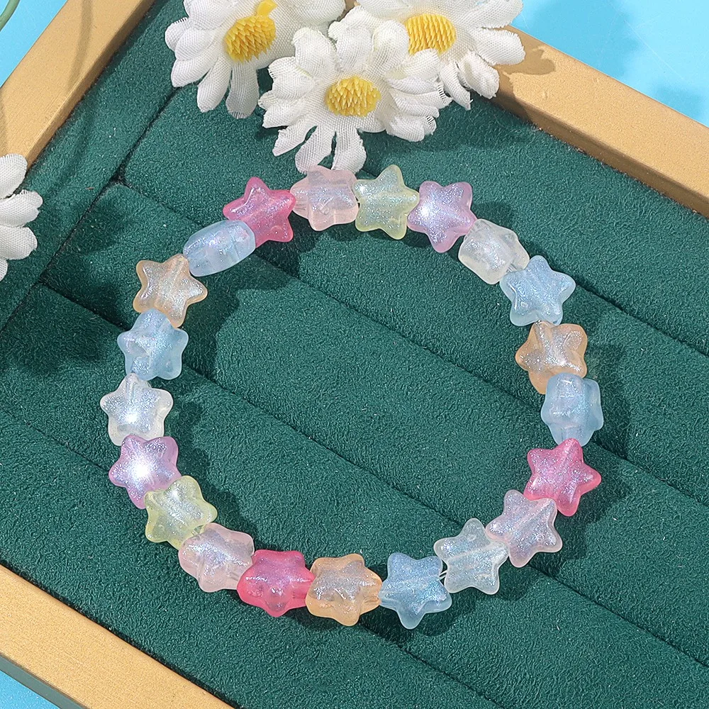 6/17/29 قطعة متعددة الألوان على شكل نجمة الخرز الزخرفية ، أساور يدوية القلائد ، عيد الميلاد عيد الحب هدية عيد الأم #3