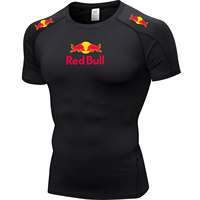 Summer Red Bull Fitness Yoga Short Sleeve Outdoor Sports Tight T-shirt Adult Men's and Women's Training Clothing Jogging Top