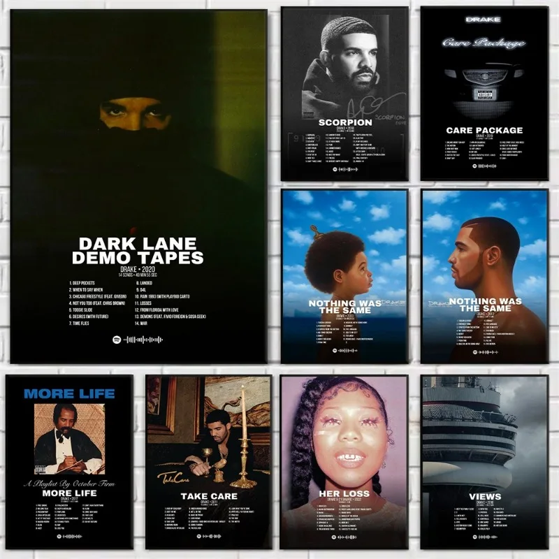 Drake Classic Album Cover Poster Rapper Music Album Take Care Her Loss Views Canvas Painting Wall Art for Living Room Home Decor