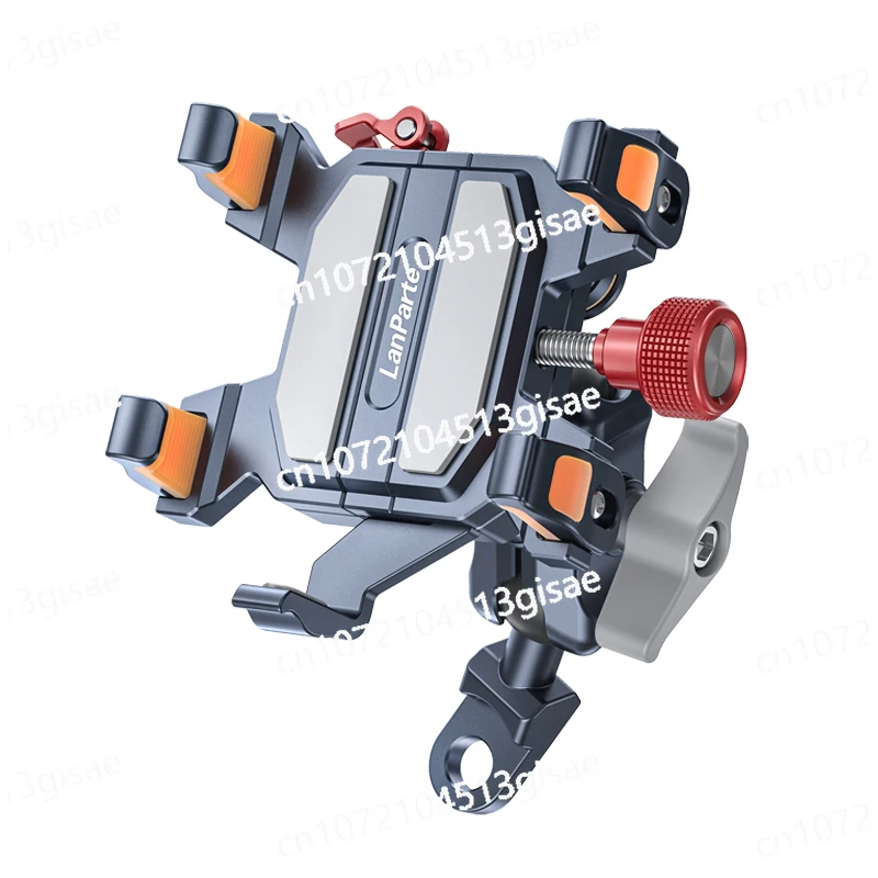 High-Quality Alloy Motorcycle Mirror Phone Mount Shock Absorption Motorbike Navigation Holder Fit 6.1-7.2 Inch Smartphones