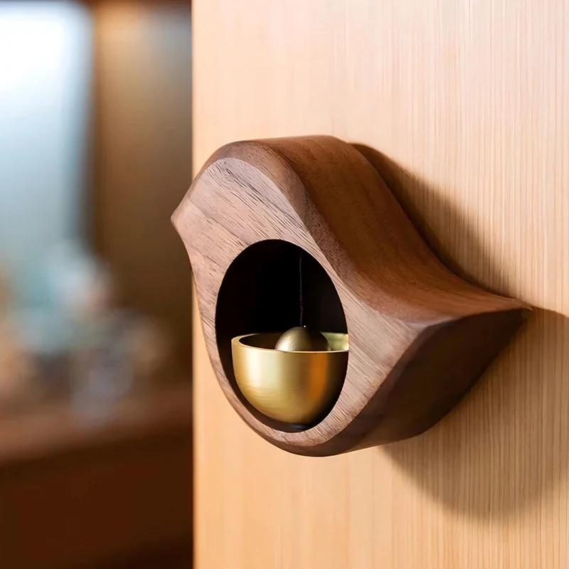 Strong Magnetic Wood Doorbell Chimes Bird-shaped Home Garden Welcome Wind Chime Suction Store Entrance Refrigerator DIY Decor