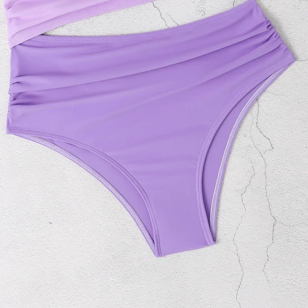 Sexy Glitter Purple Gradient Swimsuit One Piece Bikini Bodysuit Thong Swimwear Biquini Conjunto De Bikini Tankini Beachwear