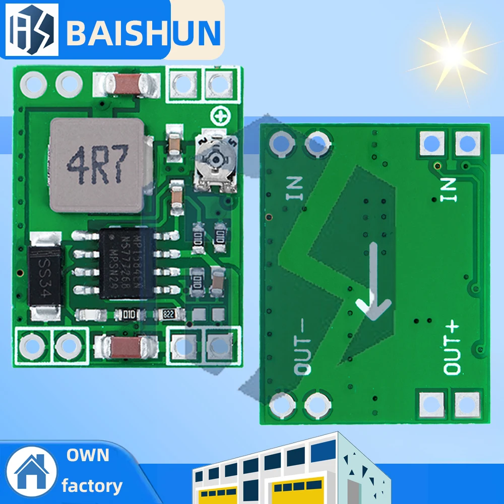 1PCS /5PCS  Adjustable MP1584EN DC-DC 3A Step-Down Power Module with Output Options (12V, 9V, 5V, 3V) – Compatible with LM2596 f