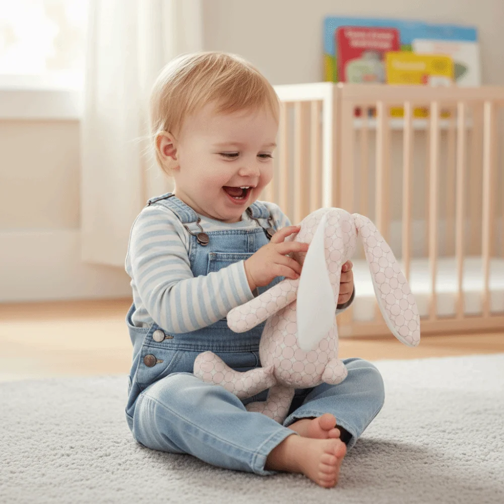 Soothing 30cm Size Cartoon Rabbit Long Ears Nordic Style Soft Stuffed Animal Kawaii Soft Nordic Style Baby Girls