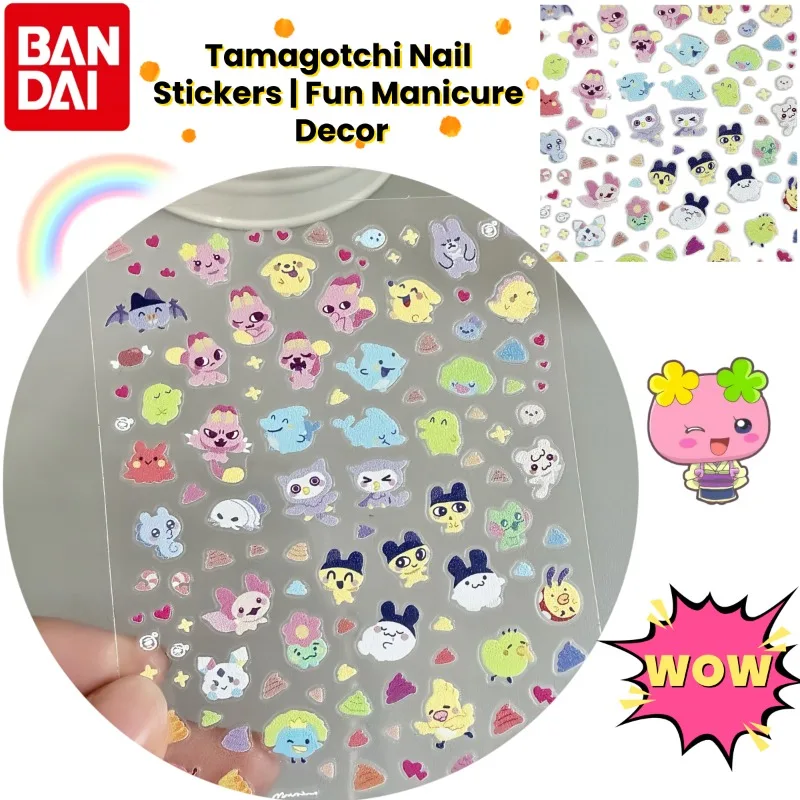 

Tamagotchi Anime Cute Nail Art Stickers Creative Decorative Decals for Phone Cases & Desktops, Thin & Flexible Stylish Ornaments
