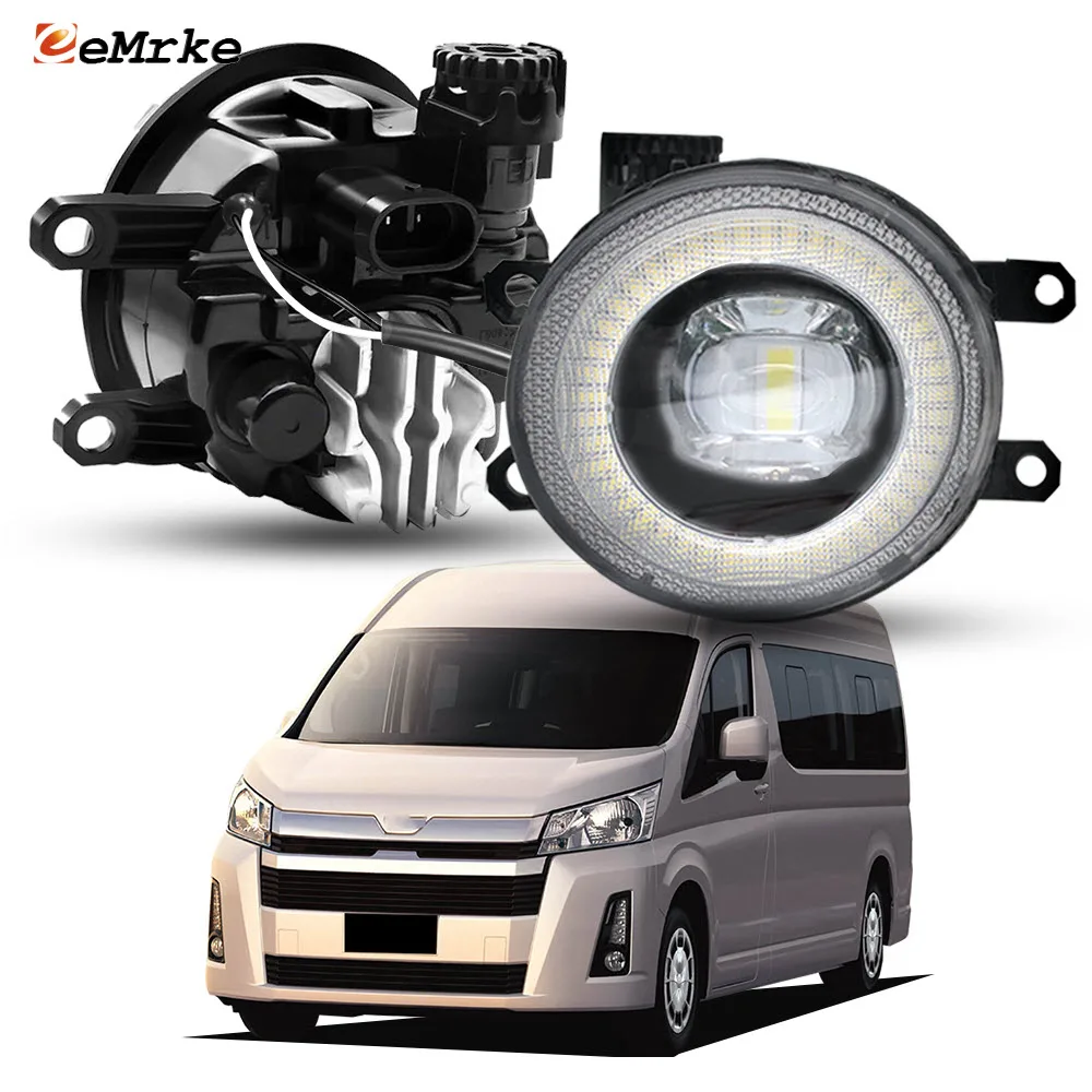 

Led Fog Light for Toyota Commuter HiAce Quantum H300 300 2019 2020 2021 22 LED DRL Ring Halo Daytime Running Lamp PTF with Lens