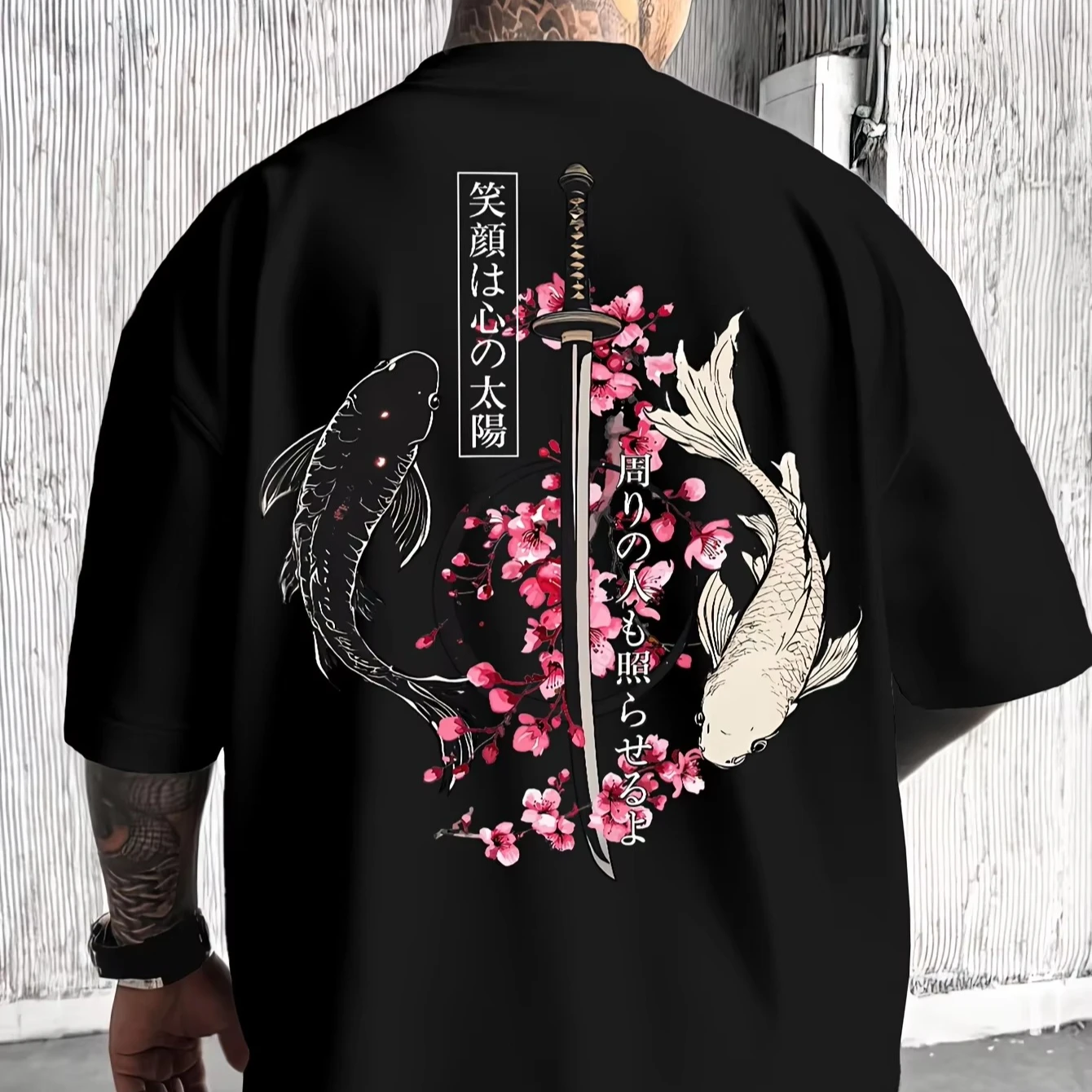 Japanese Cherry Blossom Print Cotton Men Woment T-shirt Summer Autumn Daily Outdoor Sports Casual Loose Street Short-sleeve Top