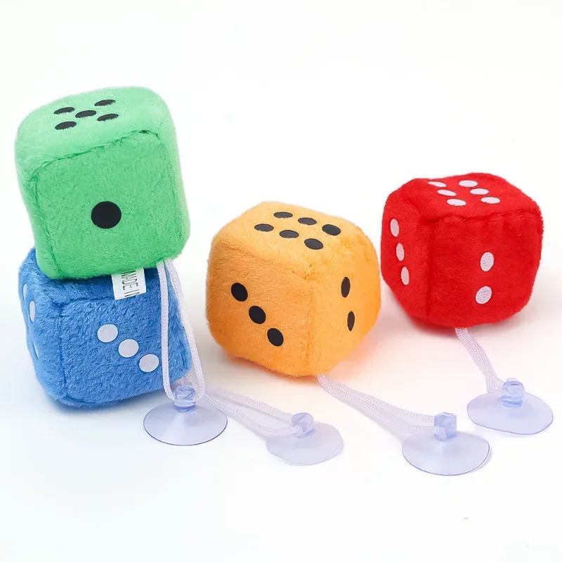 Car Plush Dice Pendant New Year Dice Velvet Dice Model auto Rear View Mirror Pendant Cube Decoration Car Styling Automotive Part