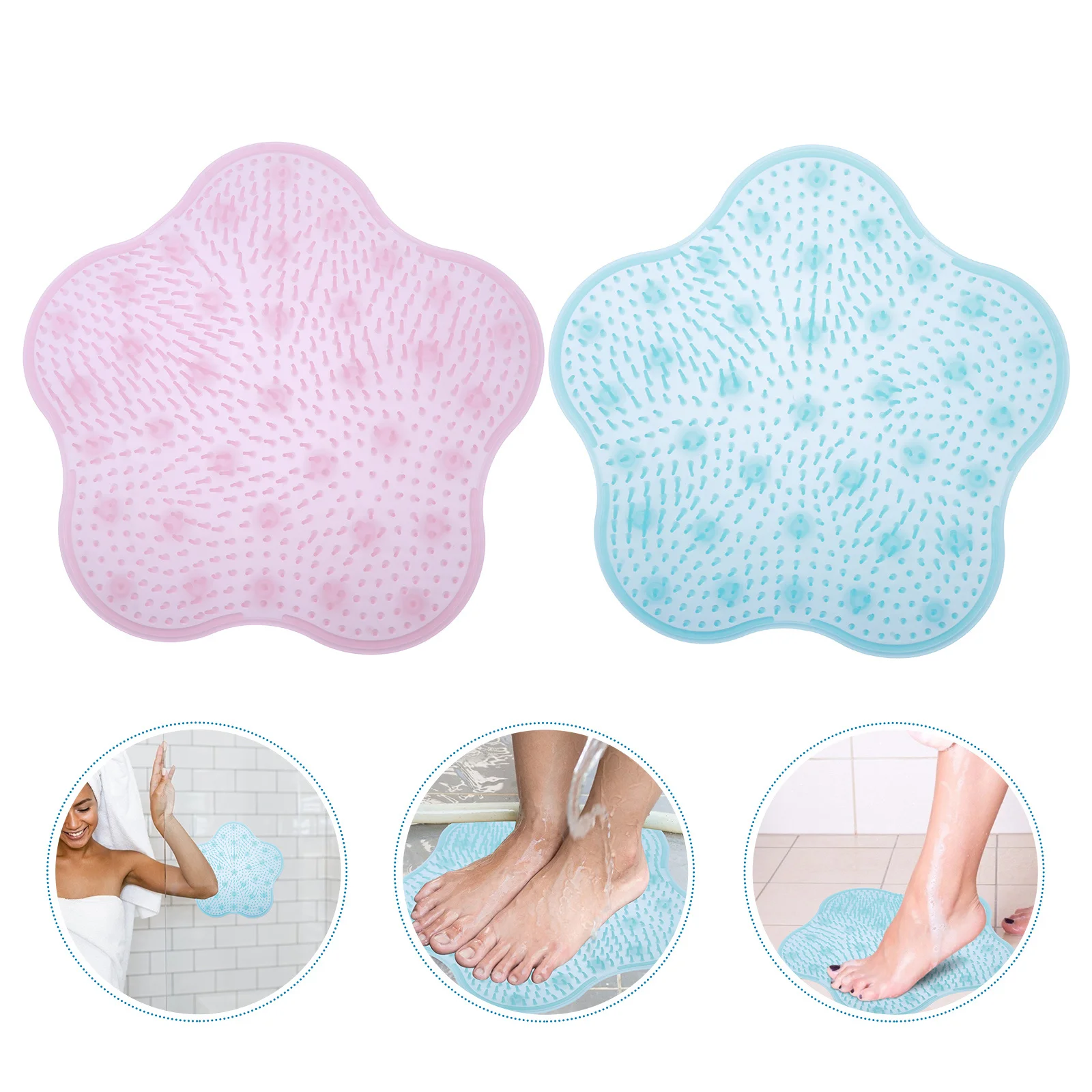 2 قطعة غسيل القدم الحمام ضمادة مساج مقاومة للاهتراء Tpr شفط كأس قدم الأنظف للاستحمام العناية بالقدم الراحة