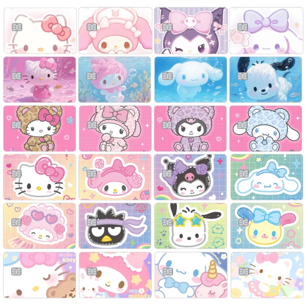 

Hellokitty Kuromi Cinnamoroll Pochacco Cartoon Bank Credit Card Skin Stickers Matte Waterproof Sticker Decal Protective Film