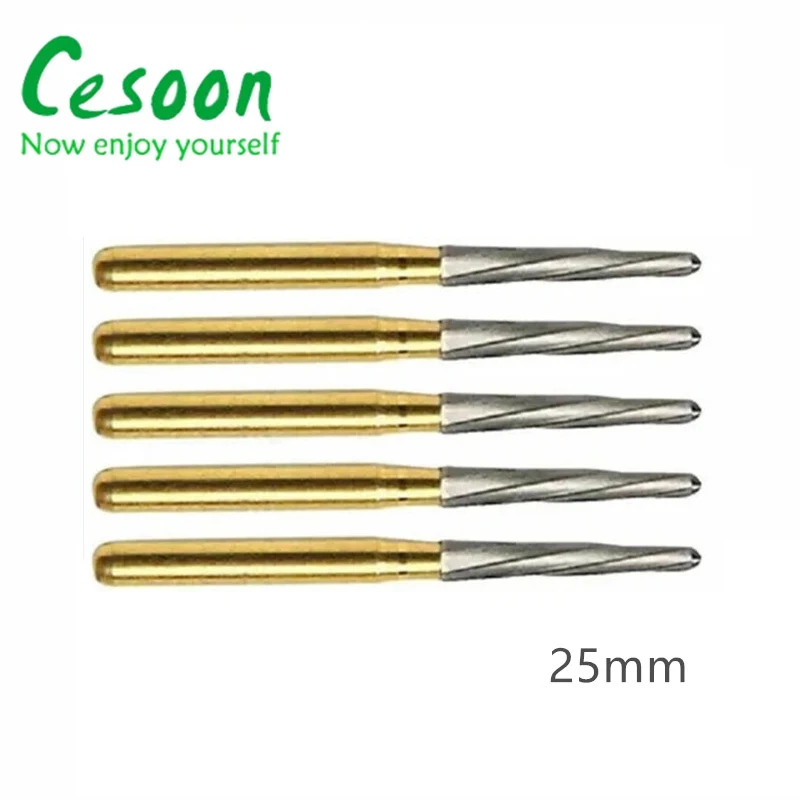 5Pcs/Blister Dental Carbide Safe Burs Endo Z Tooth Extraction Drill Bits 25mm 28mm For High Speed Handpiece Dentistry Laboratory