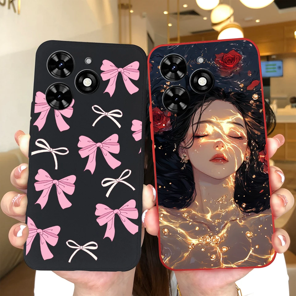 حافظة لهاتف Tecno Spark Go 2024 2023 2022 2021 2020 غطاء خلفي جميل على شكل فراشة هريرة من السيليكون غير اللامع لهاتف Tecno SparkGo2024 Coque #3