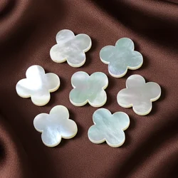 Mother of Pearl Loose Clover Beads White Shell 10mm 14mm Natural Shell Double Flat