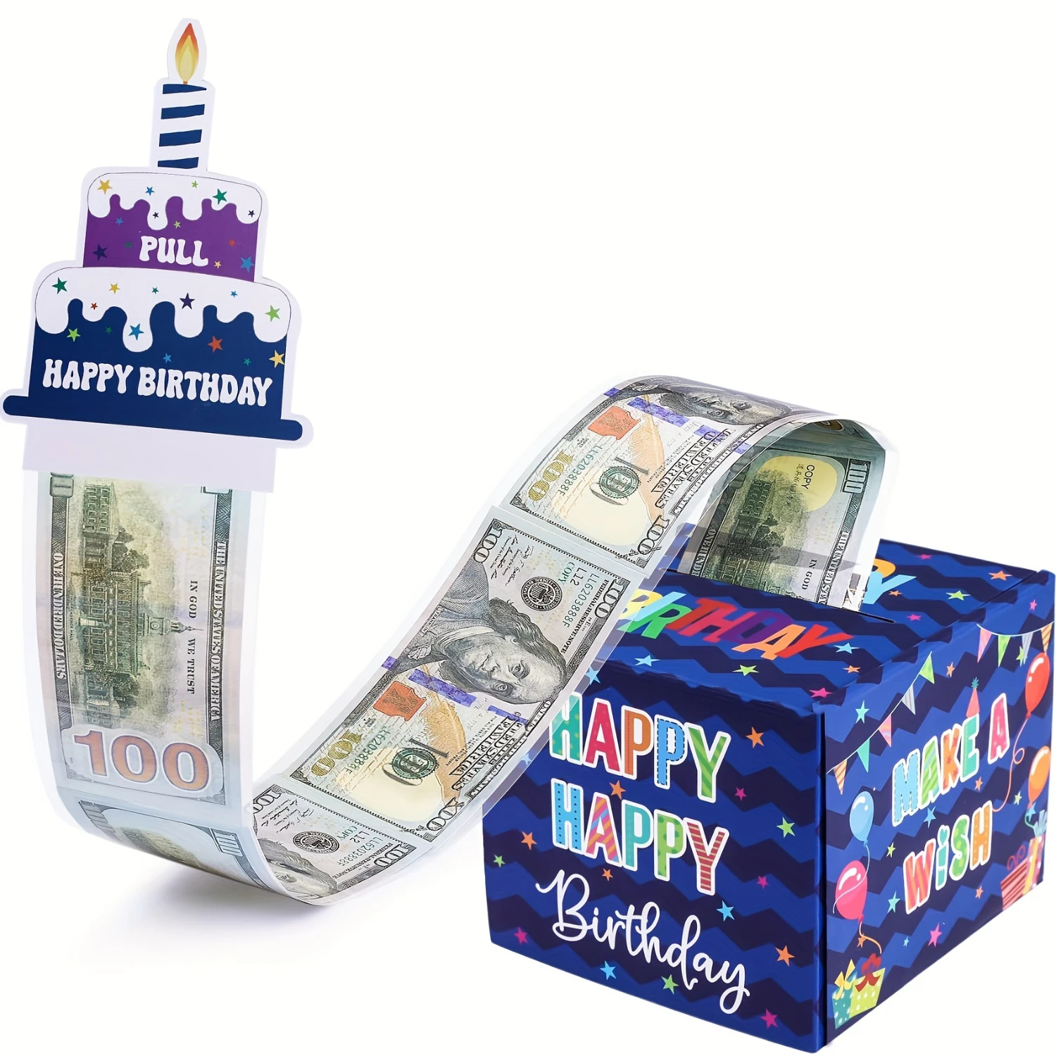 Compact Birthday Money Box with Happy Birthday Card - Unique Cash Gifting Idea - Pull-Out Design for Added Joy - Ideal for Birth