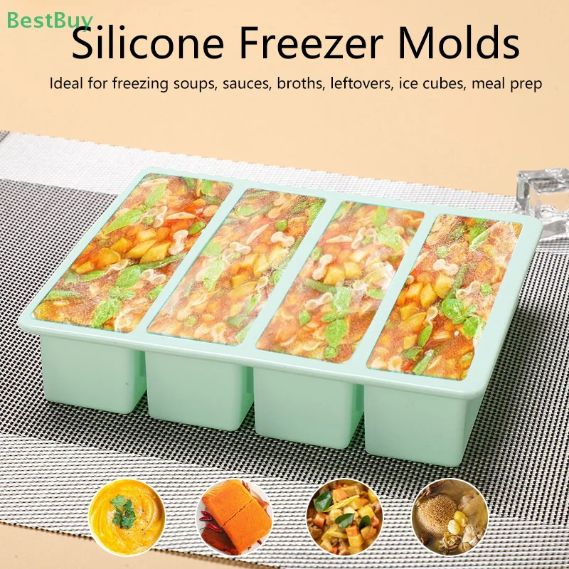 Silicone Freezer Molds With Li - Meal Prep Menu review and price