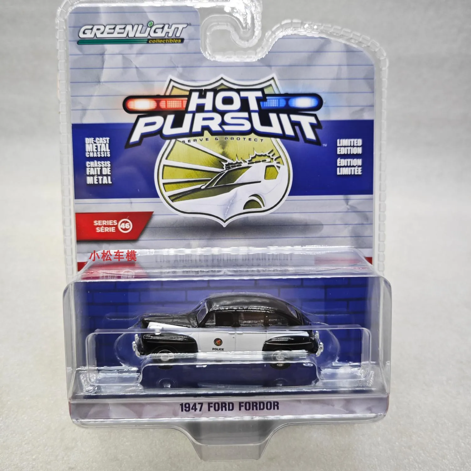 Green Light 1:64 Heat Tracking Series 46-1947 Ford Fordor - Los Angeles Police Department (LAPD)car Model Collection Toys Gifts