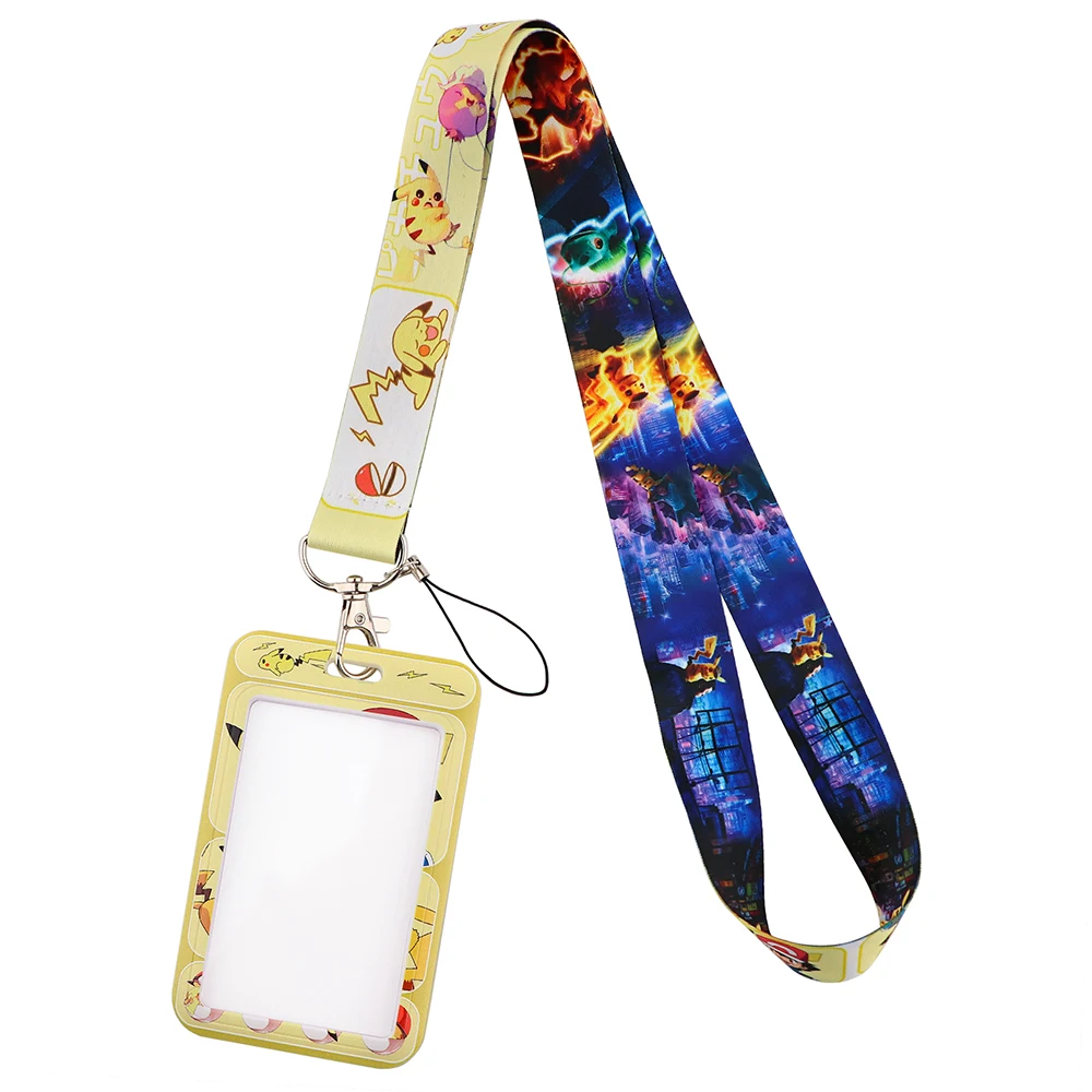 Japanese Anime Lanyard Card ID Holder Car KeyChain ID Card Pass Gym Mobile Phone Badge Kids Key Ring Holder Jewelry