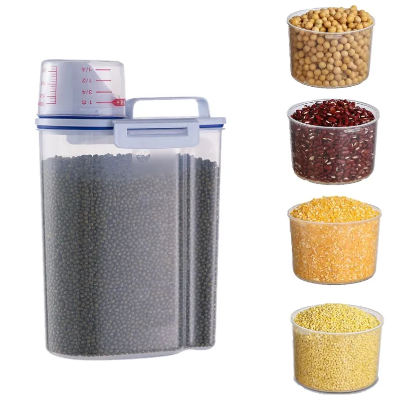 

Food Storage Container Plastic Kitchen Multigrain Storage rice dispenser Moisture-Proof Sealed Cans Transparent Organizers