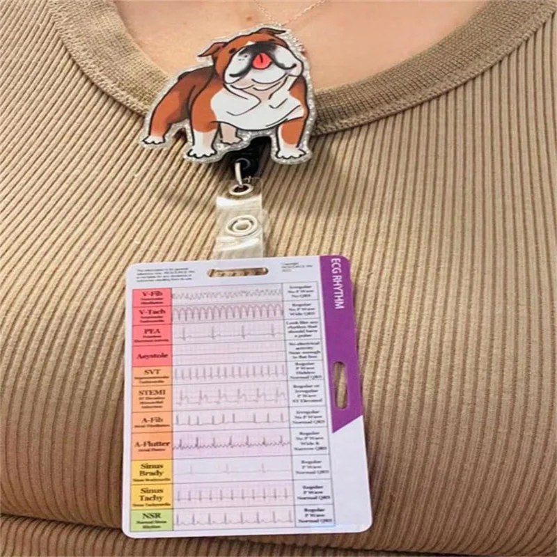 EKG Rhythm Interpretation Badge Card ECG/EKG Rhythm Pocket Card Double Sided Design ECG Rate Pocket Cards EKG Calipers