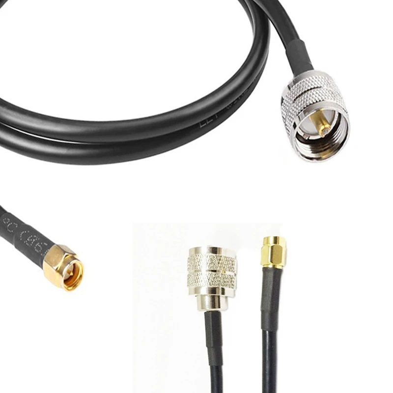 Hot-1Pcs RG58 Cable UHF SO239 Female To SMA Male Connector RF Coaxial Straight Extension Cord