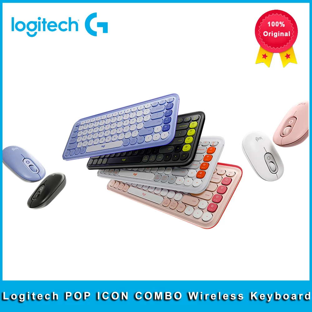 Logitech POP ICON KEYS mechanical keyboard wireless Bluetooth dual-mode AI light tone keyboard wireless keyboard and mouse kit