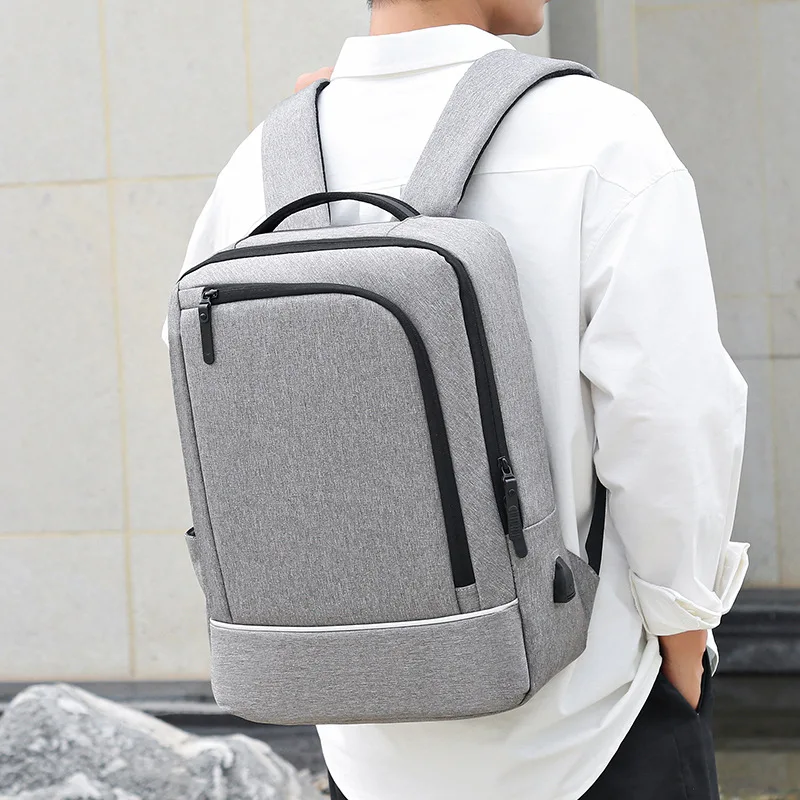 Fashionable Large Capacity Casual Backpack 14 inch Laptop Bag Business Commuting Multi functional USB Charging Backpack