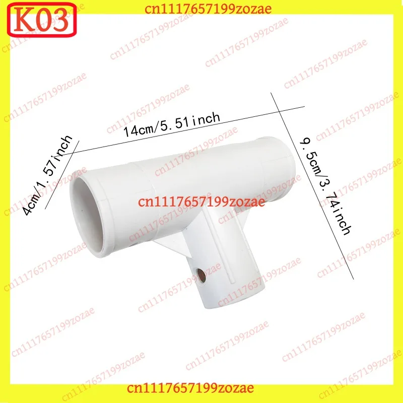 K03 1/2/3/40mm Through Tee Elbow Connector 90/180 Degree 3D Three-Way Pipe Fitting