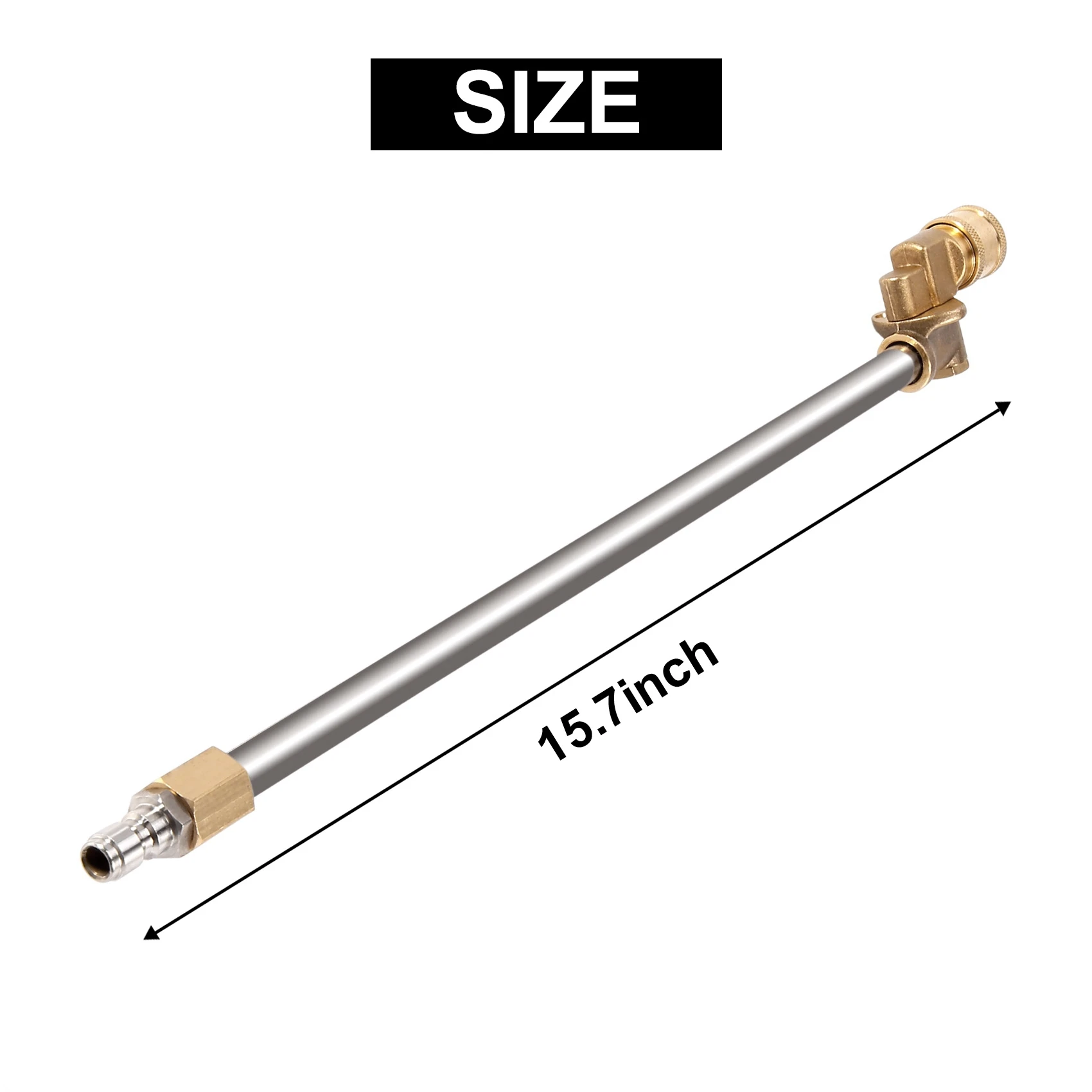 Durable-Pressure Washer Wand With Adjustable Angle Nozzle, 16 In Ch Spray Lance 180 Degree With 5 Angles Quick Connect Pivot Ada