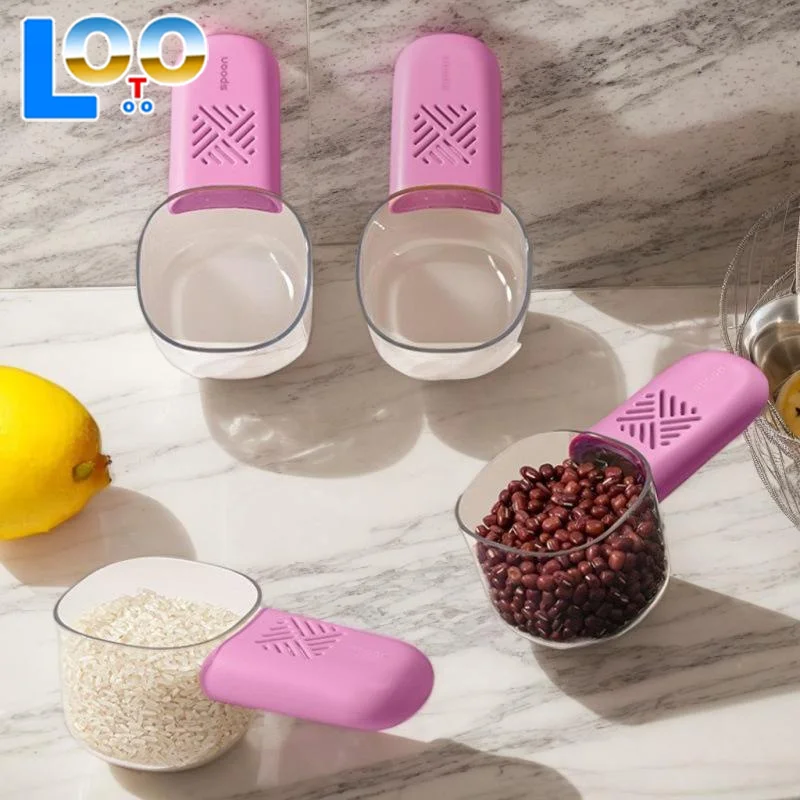 ห้องครัวตักข้าวมัลติฟังก์ชั่ความชื้นและป้องกันแมลงธัญพืชขุดตักก๋วยเตี๋ยวพร้อมตักวัดขนาด