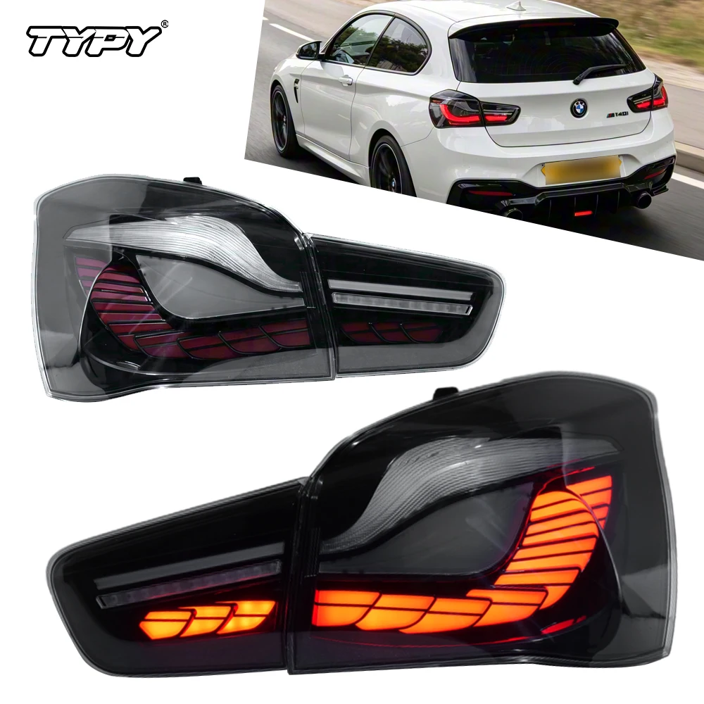 TYPY LED GTS Rückleuchten für BMW 1er F20 F21 2015-2019 LCI Schrägheck Dynamischer sequentieller Blinker Rauchglas E-geprüft Wasserdicht Plug & Play Langlebige Brems-, Rückfahr- und Lauflichter