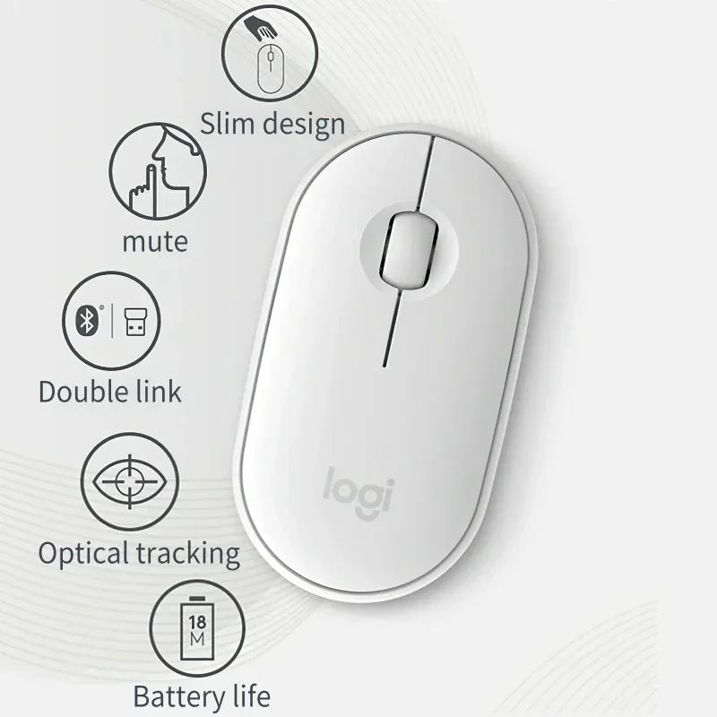 Logitech POP M350 Silent Wireless Mouse Portable Bluetooth Noiseless Clicks Works with iPadOS iOS macOS Windows PC MacBook