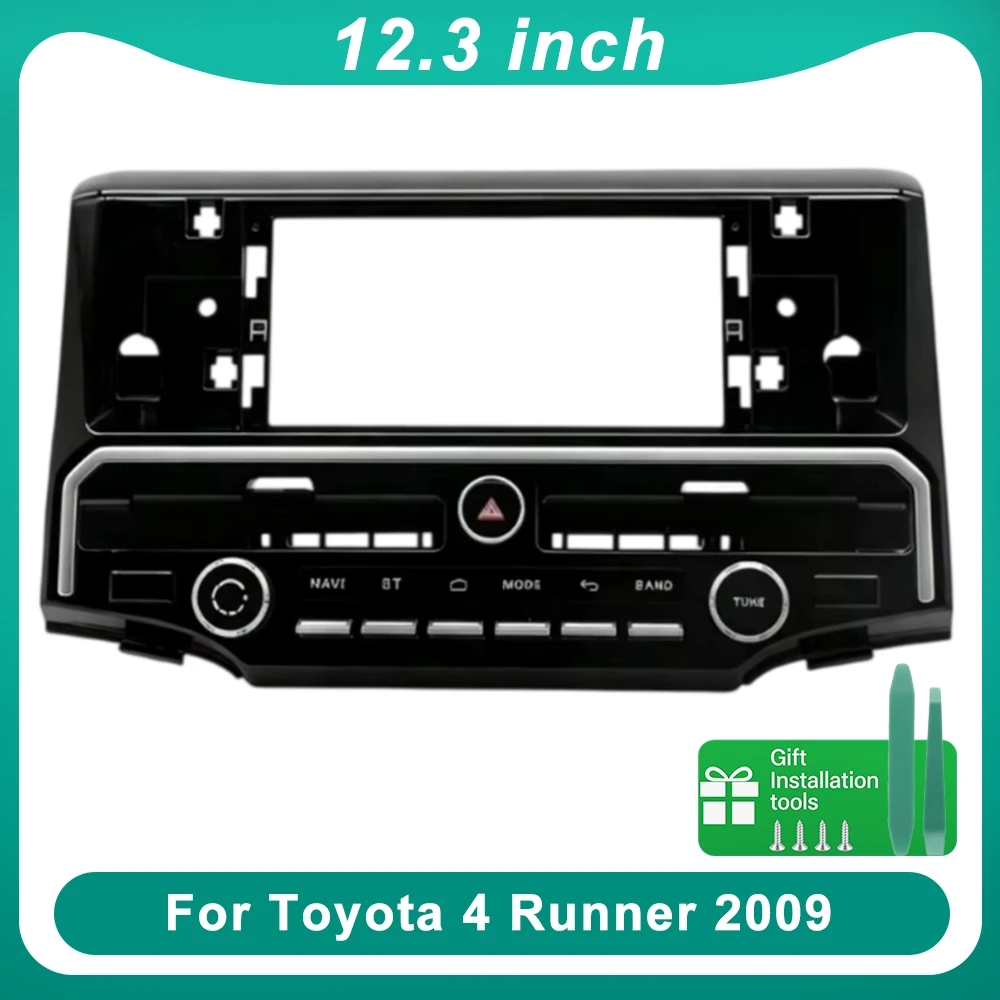 For Toyota 4Runner 2009 12.3 Inch Car Radio Fascia Frame Dashboard Panel Stereo Installation Trim Bezel Kit