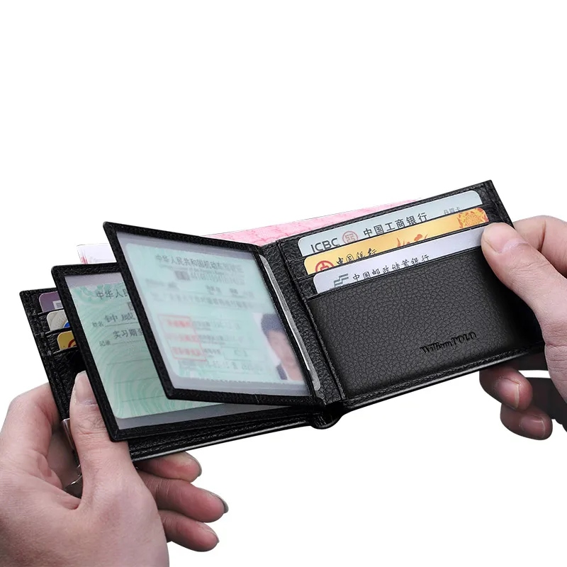 Genuine leather fashionable card holder for men's multifunctional card bag, personalized driver's license wallet
