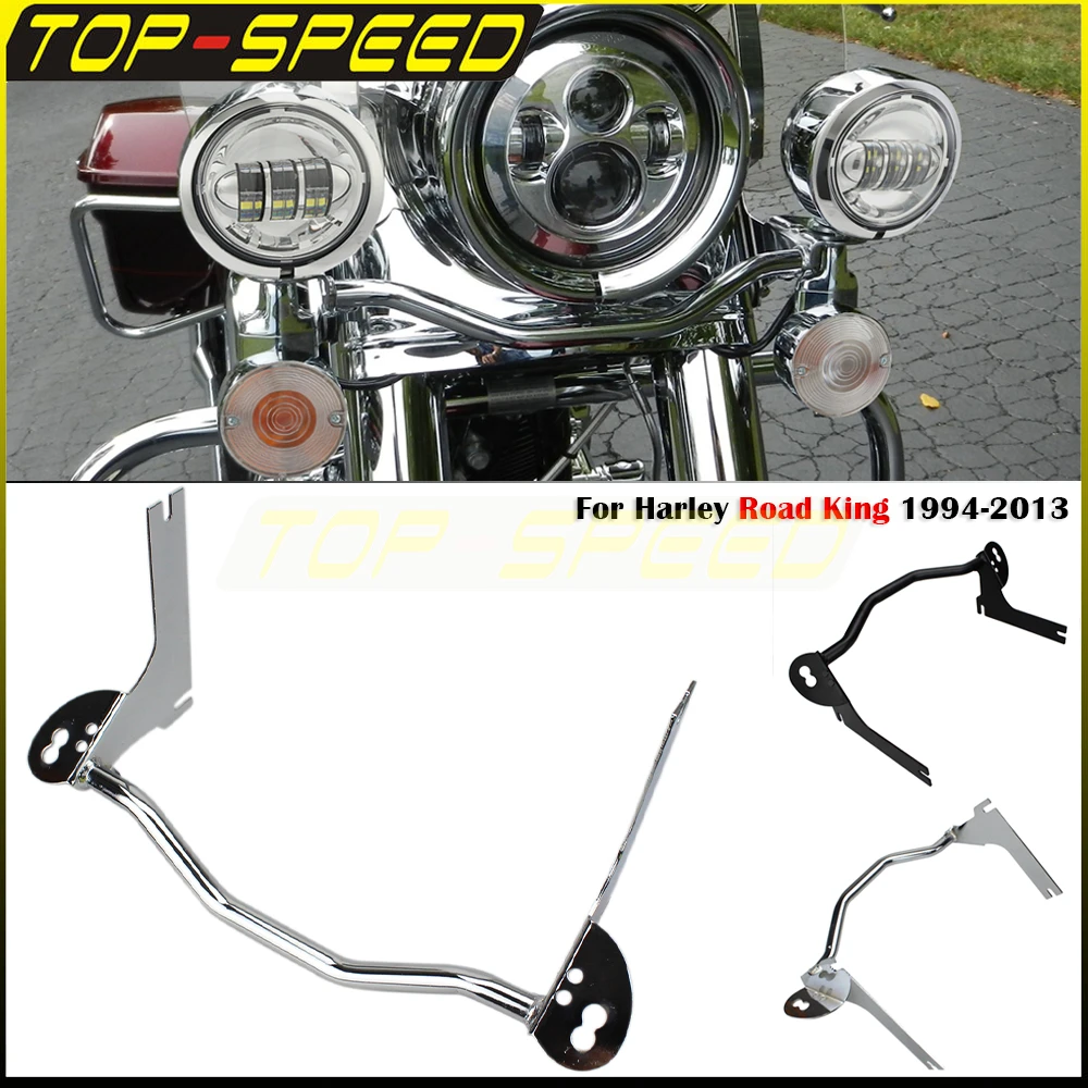 

For Harley Touring Road King 94-13 Motorcycle Spot Light Mounting Bracket Bar Front Turn Signal Auxiliary Bars Holder 68712-94A