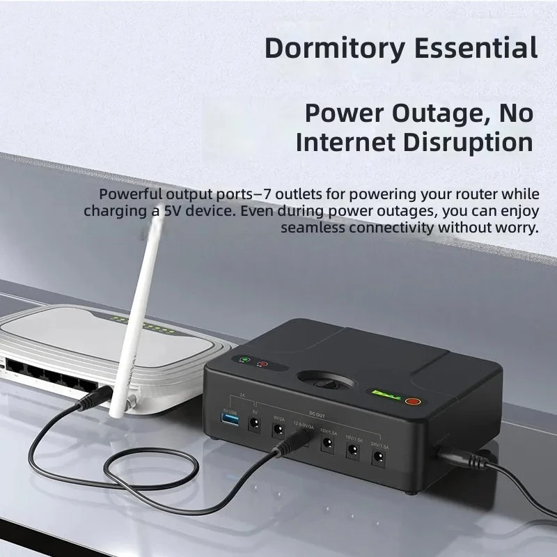 24V 12V Lithium Battery Pack for UPS Backup Power Supply 19V 15V 9V 5V Multi-Voltage Uninterruptible Power Source