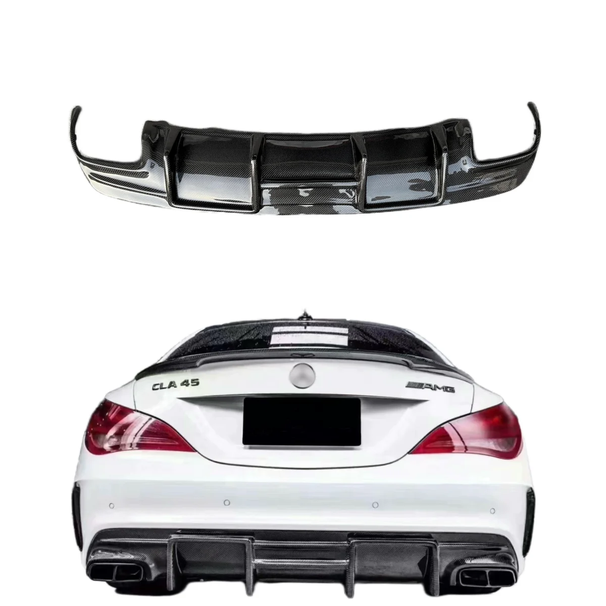 

Carbon Fiber Rear Diffuser For Mercedes Benz Cla Class W117 Cla45 FD Style Diffuser