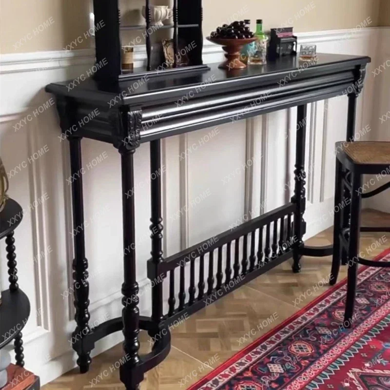 A Entrance table Small apartment living room foyer partition Solid wood entrance platform