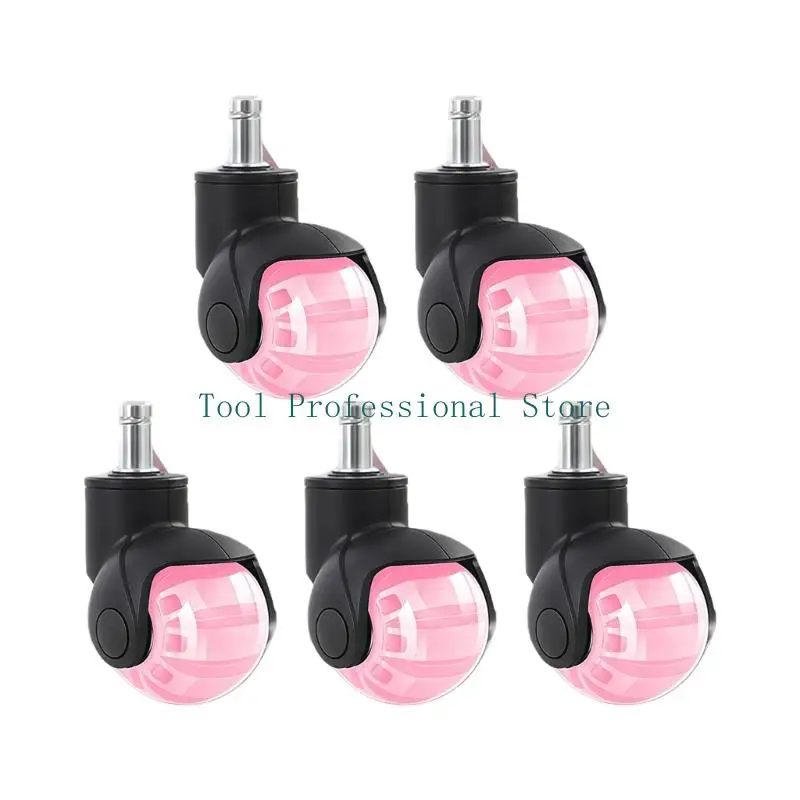 57QF Quiet Rolling 2 PU Ball Casters for Office Chairs with Universal 11x22mm Fit Construction and Floor Protections