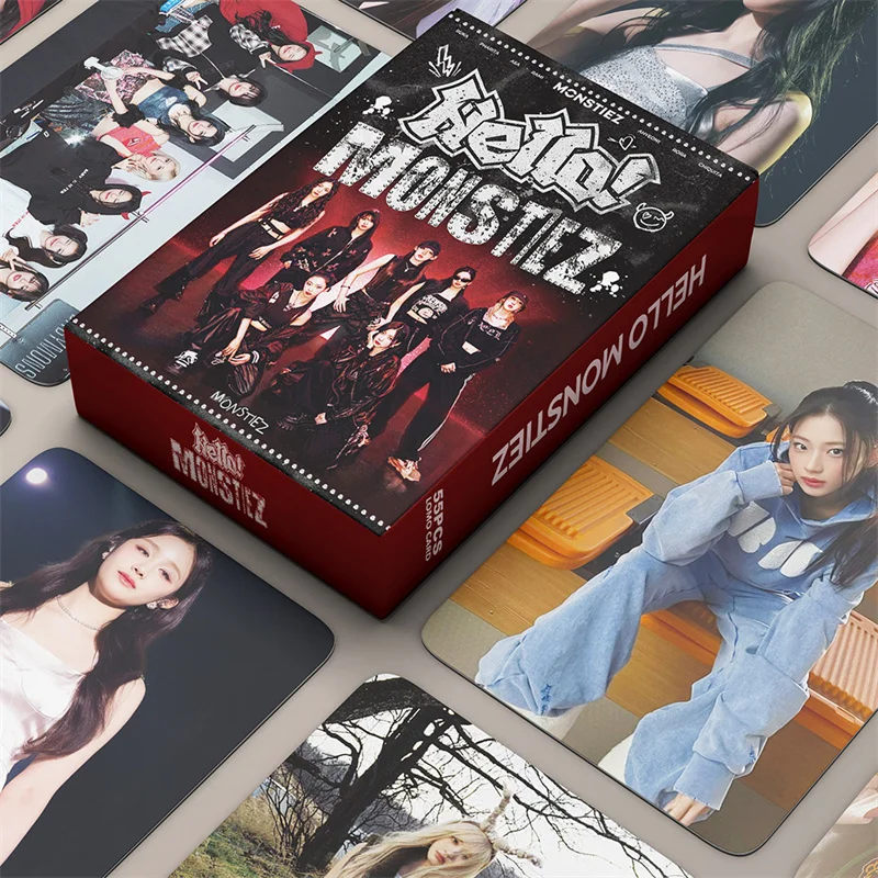 55pcs BABYMONSTER ALBUM LOMO CARD FANCLUB ‘HELLO MONSTIEZ’ POSTCARD AHYEON HARAM RORA PHARITA CHIQUITA RUKA ASA COLLECTION GIFT