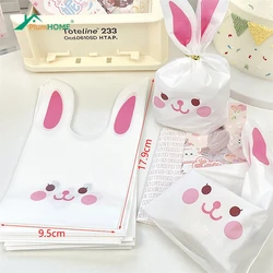 10pcs / Lot Of New Cute Rabbit Ear Bag Biscuit Plastic Candy Gift Bag And Dessert Baking Activity Party Decorate Supplies