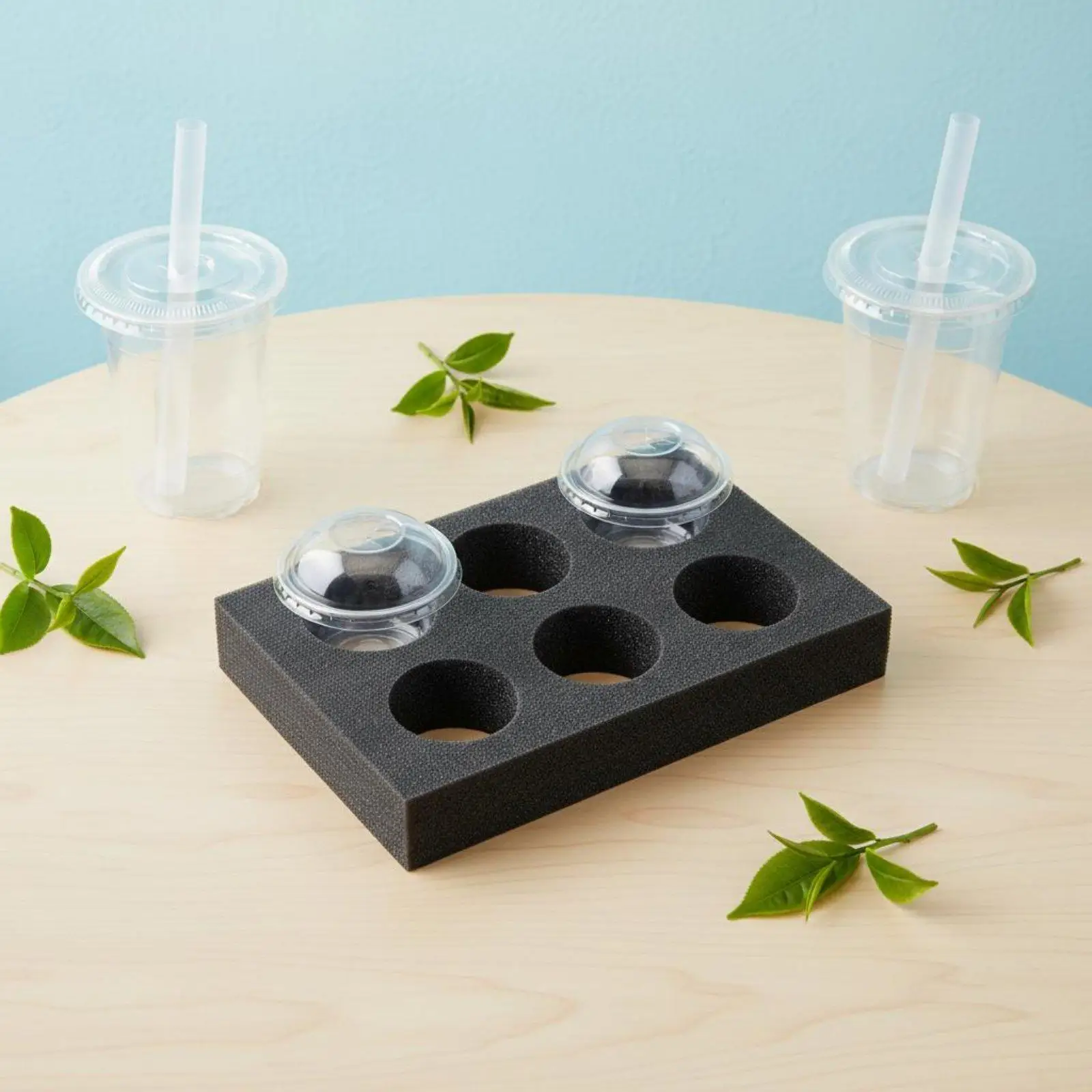 Beverage Holder Universal Fit Expanded Polypropylene Cup Organizer Insert for Delivering Drinks