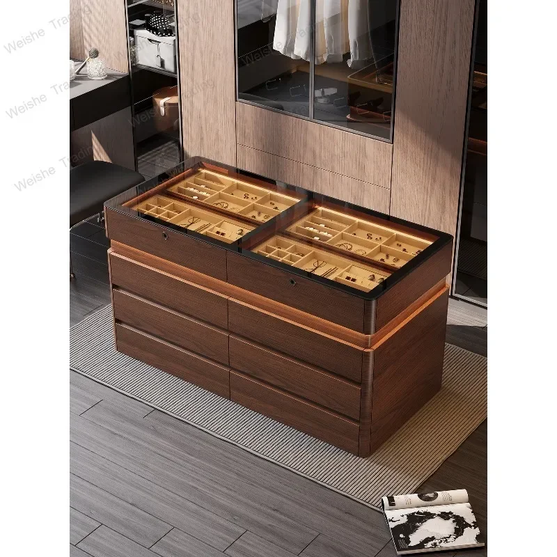 Cloakroom Nakajima Tai Home Floor-to-ceiling Jewelry Storage Cabinet Bucket Cabinet Bedroom Double-sided Drawer Jewelry