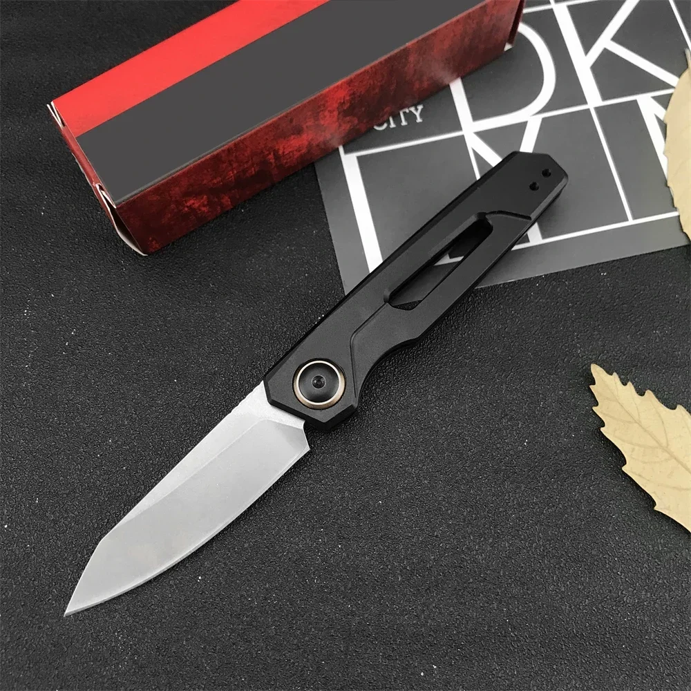 KS 7550 Launch 11 Pocket Knife 8Cr13Mov Stonewash Blade Aluminum Handle Tactical Hunting Self Defense Military Survival Knife